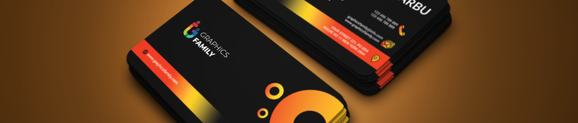 Black and Orange Printable Business Card Design Template
