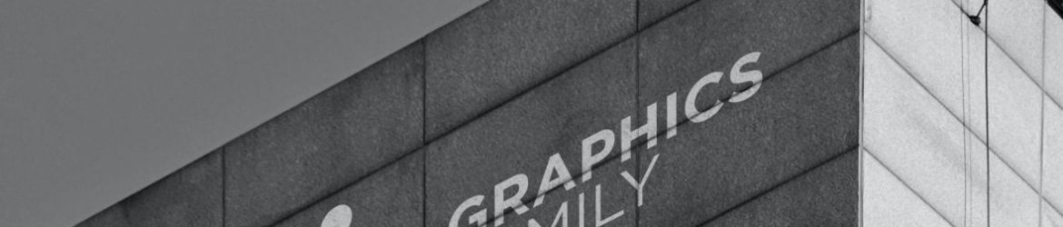 Black and White Building Logo Mockup