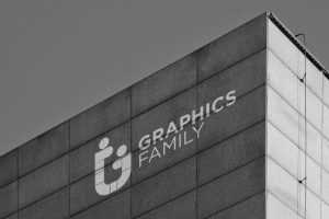 Black and White Building Logo Mockup