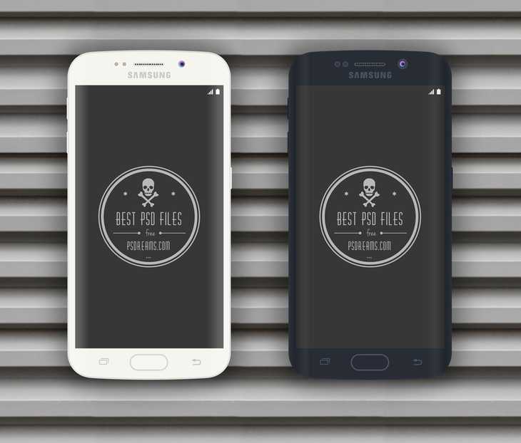 Black and White Samsung Galaxy S6 Edge PSD