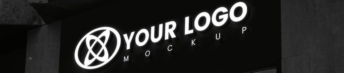 Black and White Store Logo Mockup