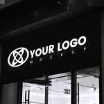 Black and White Store Logo Mockup - Download Grátis Black and White Store Logo Mockup