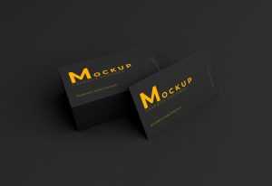 Black Business Card Mockup