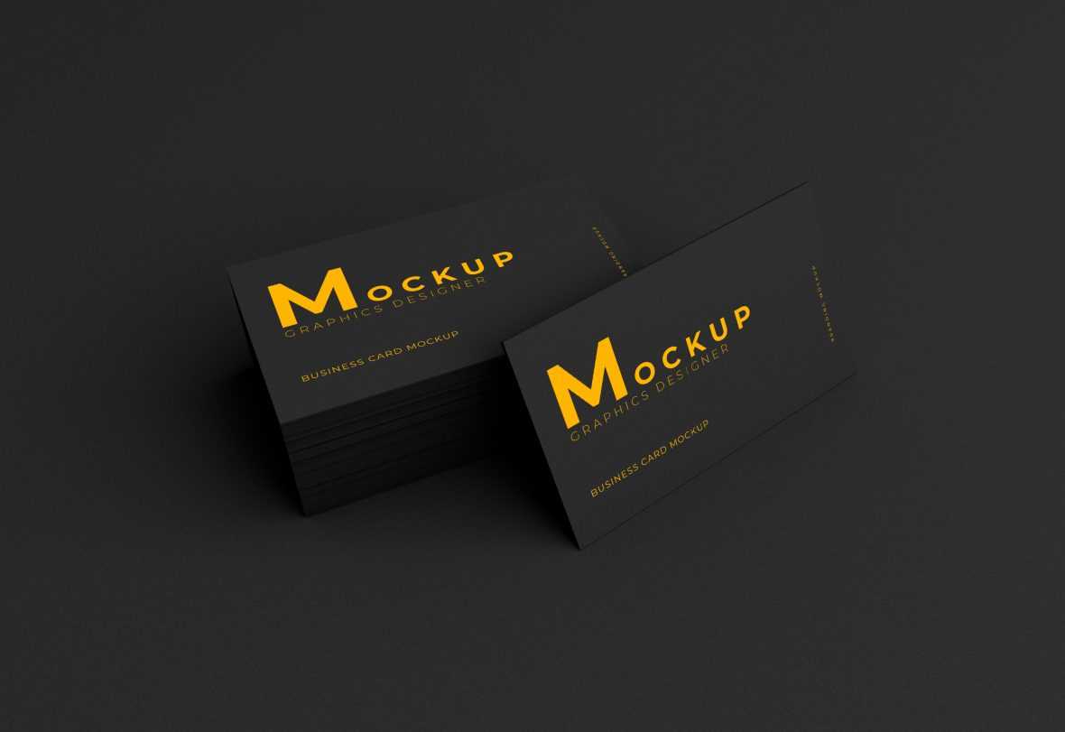 Black Business Card Mockup