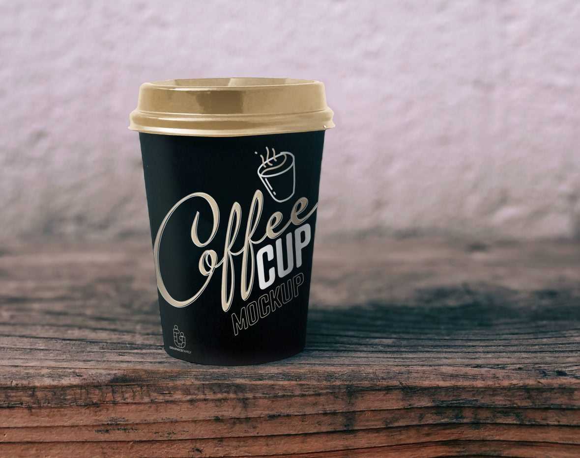 Black Cup Design Mockup