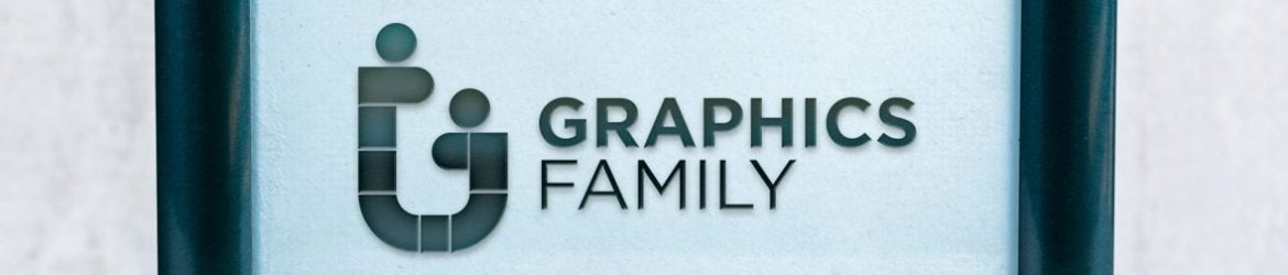 Black embossed Frame logo mockup