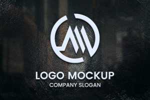 Black Glass 3D Logo Mockup