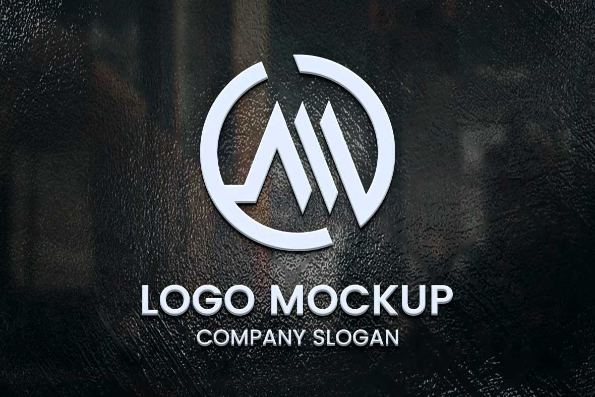 Black Glass 3D Logo Mockup