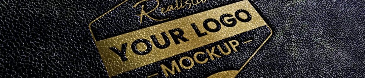 Black Leather Stamping Logo Mockup