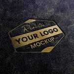 Black Leather Stamping Logo Mockup