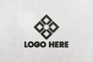 Black Logo Mockup on White Wall