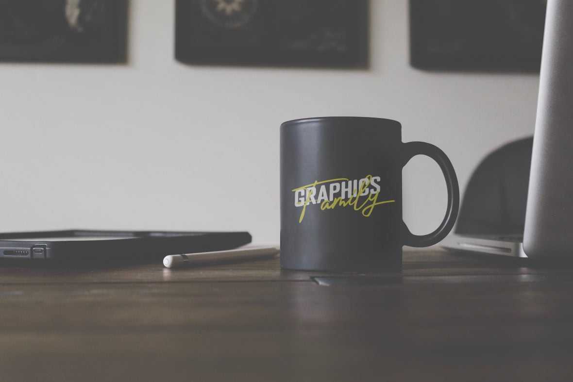 Black Matte Coffee Cup Mockup