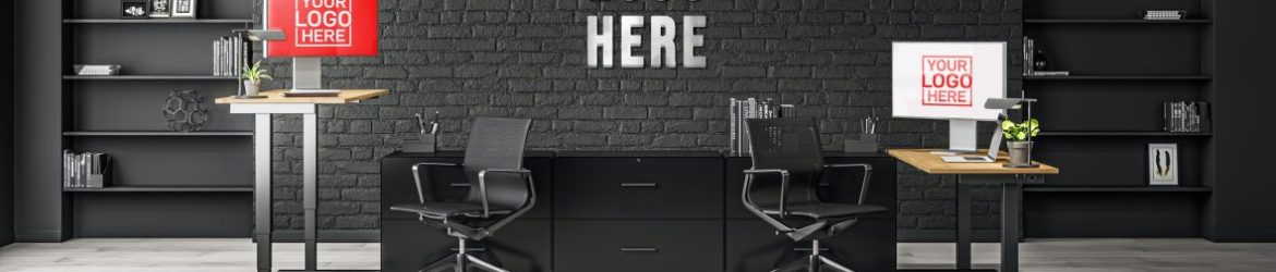 Black Wall 3D Logo Mockup