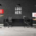 Black Wall 3D Logo Mockup