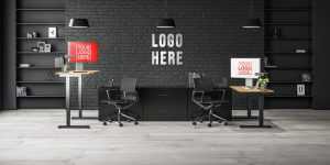 Black Wall 3D Logo Mockup