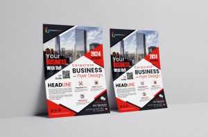 Black, White and Red Corporate Business Flyer Template