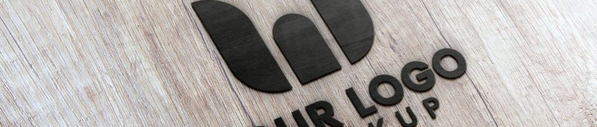 Black Wood 3D Logo Mockup