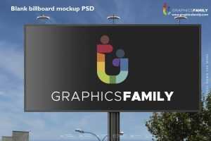 Blank billboard mockup Free Psd