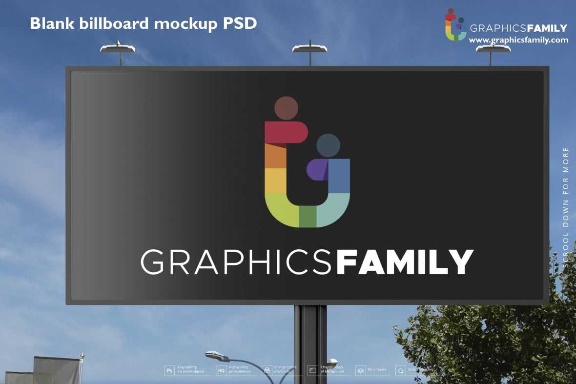 Blank billboard mockup Free Psd