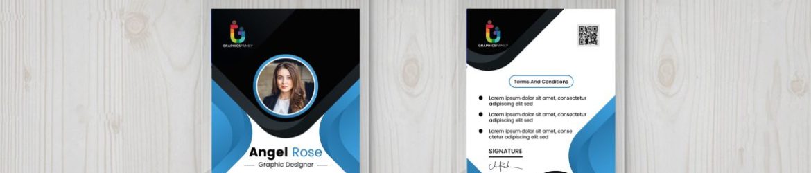 Blue And Black Company Business Id Card Template
