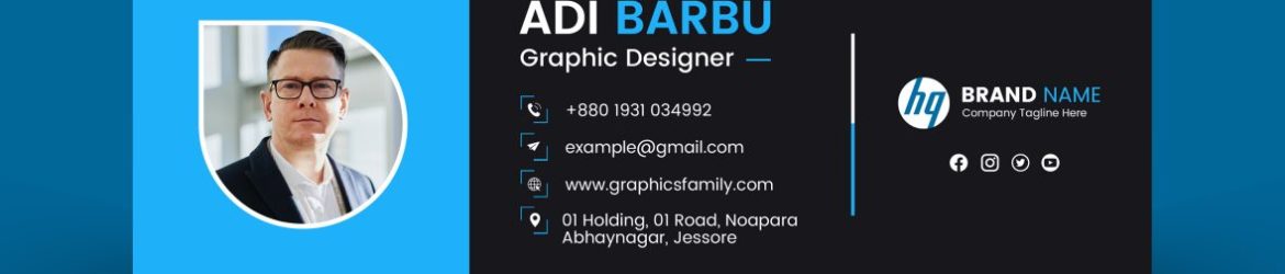 Blue and Black Email Signature Design