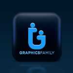 Blue and White 3D Icon Logo Mockup