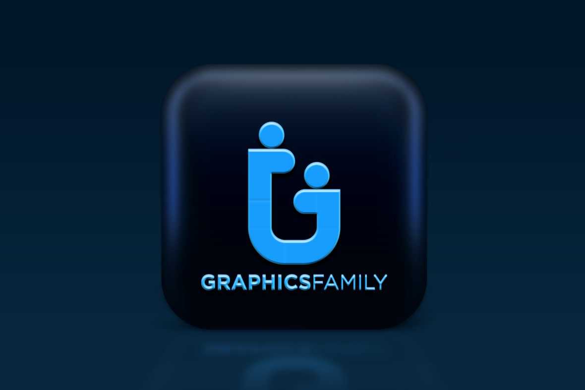 Blue and White 3D Icon Logo Mockup