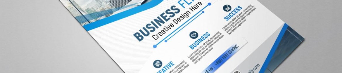 Blue and white business brochure