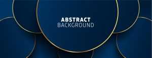 Blue Background with Golden Circles Free Vector
