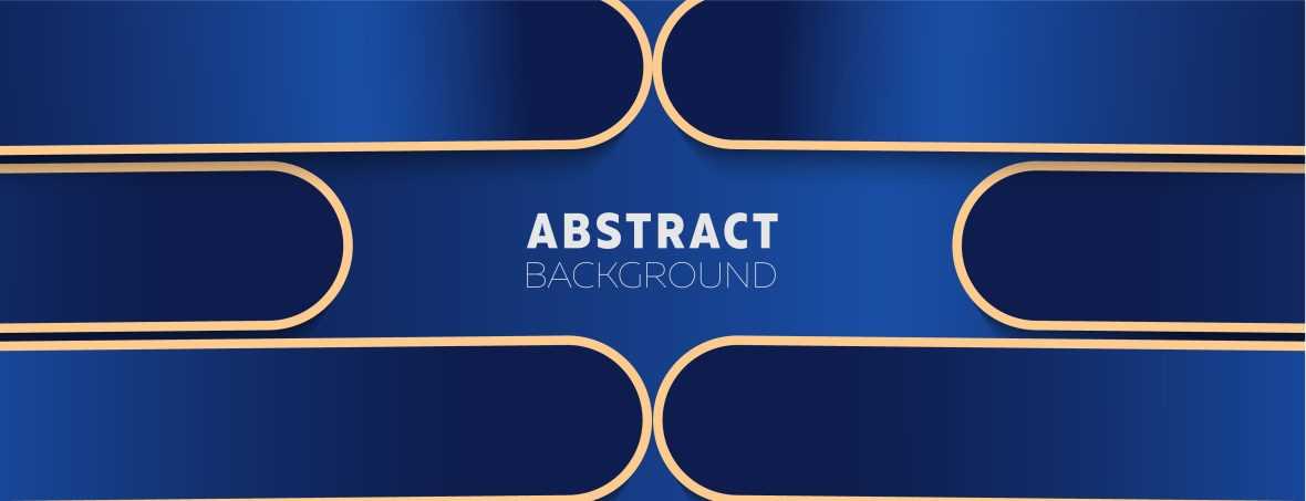 Blue Gradient with Rounded Golden Lines Background Template