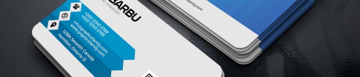 Blue modern business card professional template