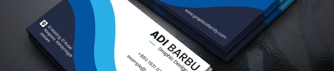 Blue Wavy Business Card