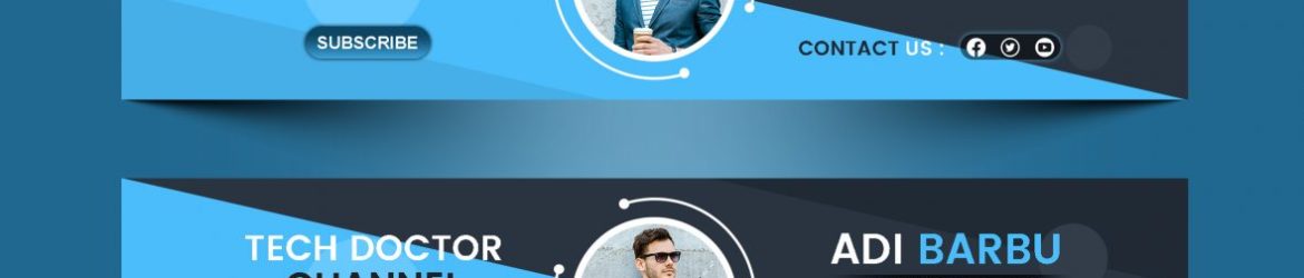Blue YouTube Channel Art Design
