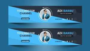 Blue YouTube Channel Art Design