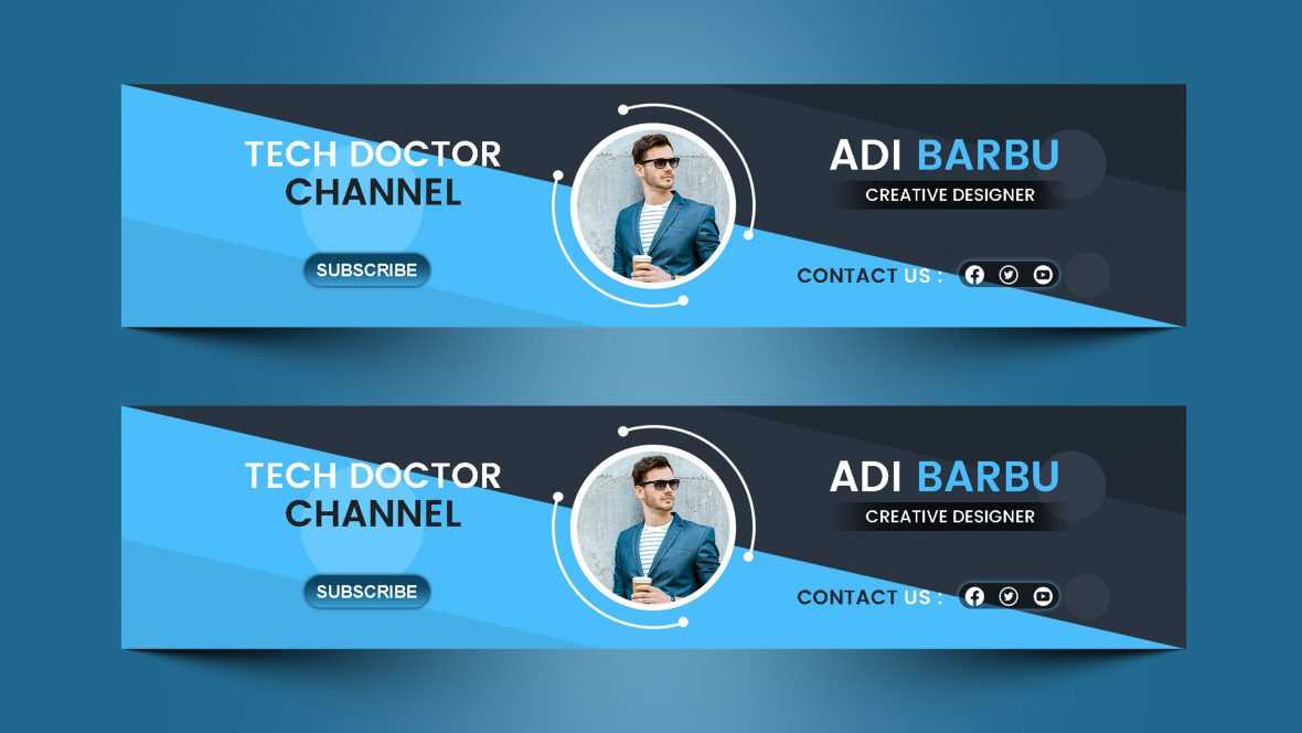 Blue YouTube Channel Art Design