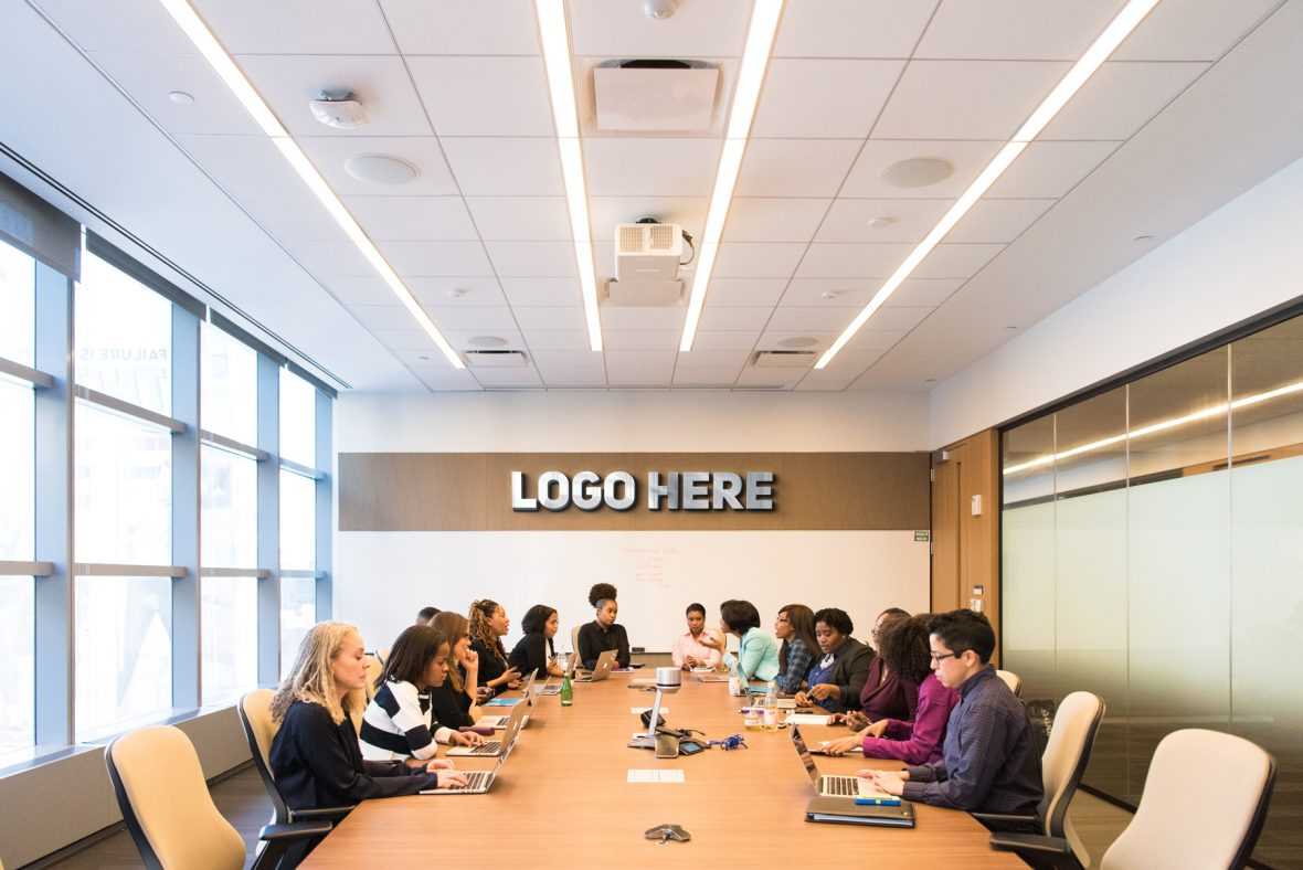 Board Meeting Room Logo Mockup