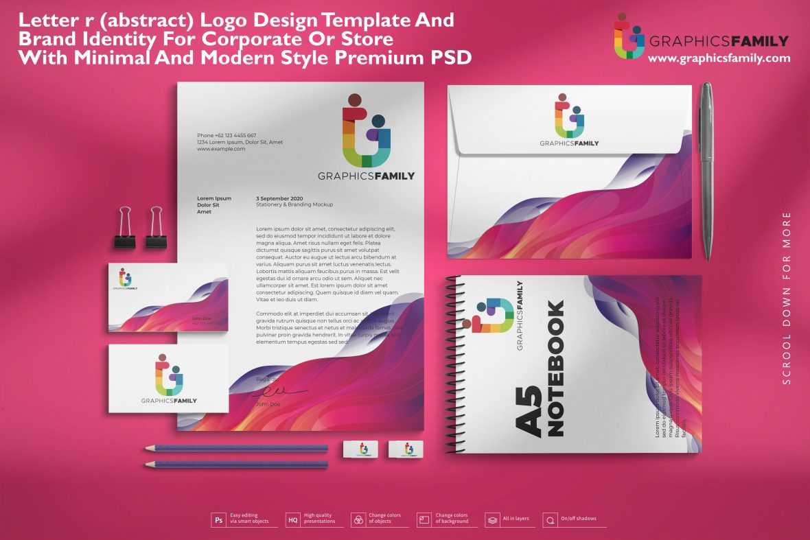 Brand identity for corporate or store with minimal and modern style Premium PSD