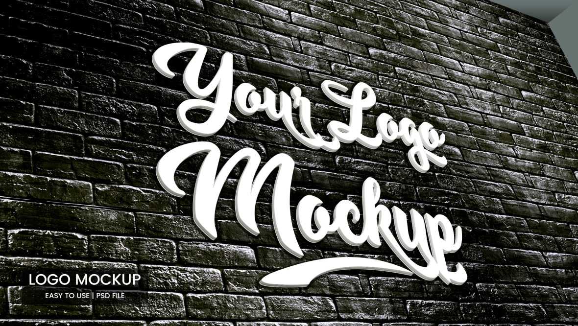 Brick Wall Logo Mockup