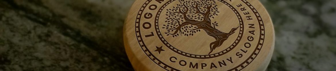 Brown Wooden Coaster Logo Mockup