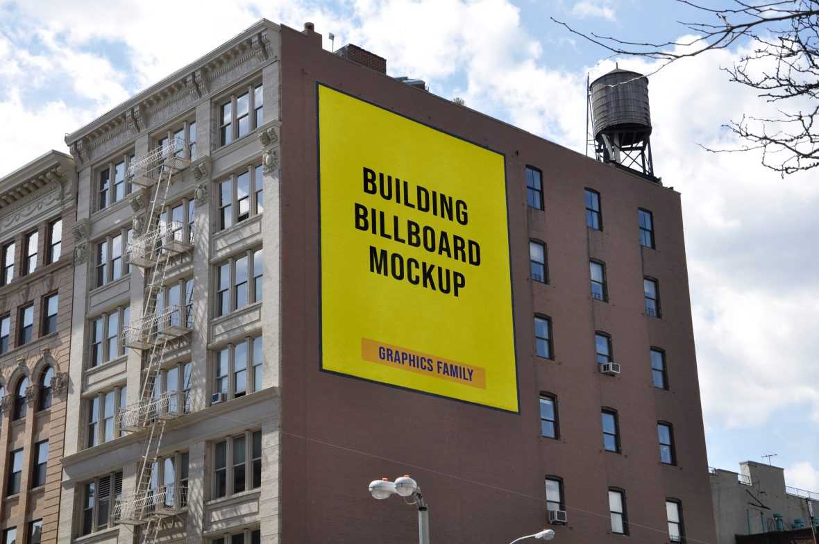 Building Wall Billboard Design Mockup