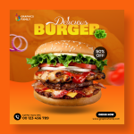 Burger and Food Social Media Template - Download Grátis Burger and Food Social Media Template