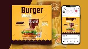 Burger&Coke Instagram Post Design