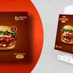 Burger Social Media Post Design Vector Template
