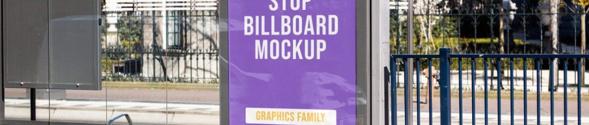Bus Stop Billboard Mockup