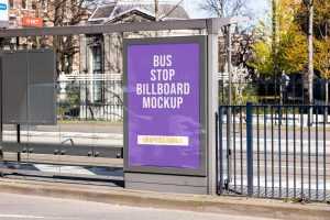 Bus Stop Billboard Mockup