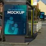 Bus Stop LED Poster Screen Mockup