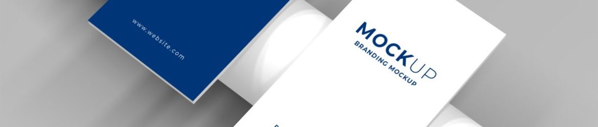 Business Card Mockup on Modern White Bar