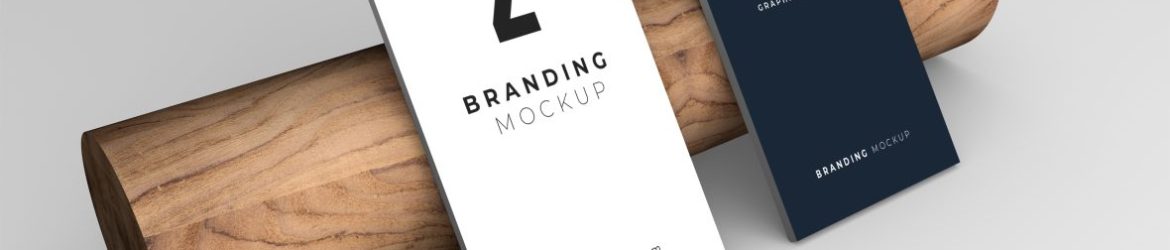 Business Card Mockup on Realistic Wooden Bar