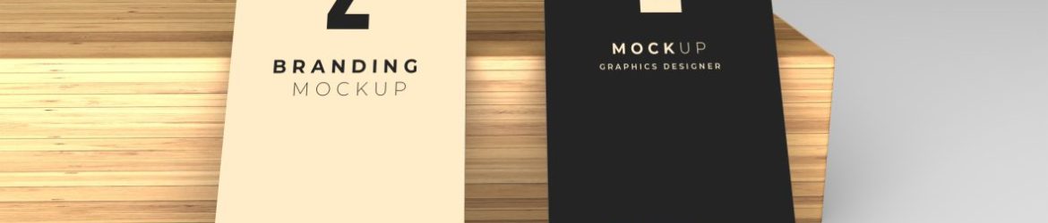 Business Cards Mockup Template on Wood