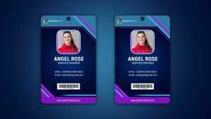 Business id card template with photo